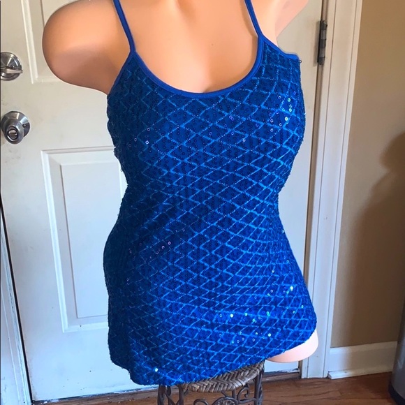 NWOT BKE blue sequin top - Picture 1 of 6
